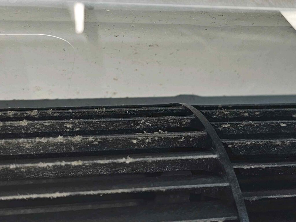 Accumulation de dépôts sur les pales d’une turbine de ventilation